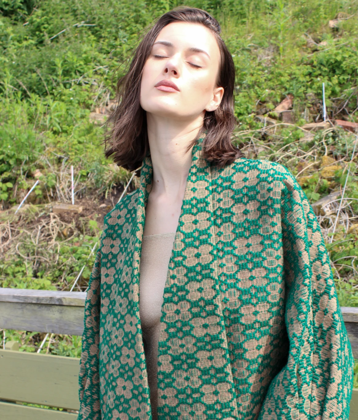 Green jacket hand woven - Image 5