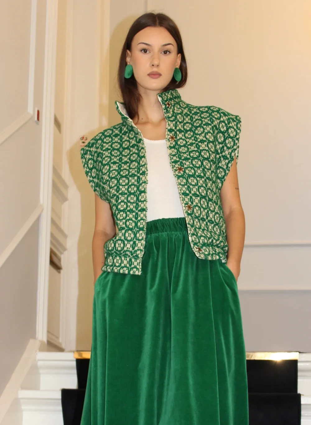 Hand woven wool vest