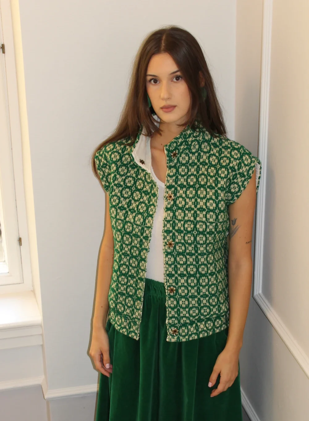 Hand woven wool vest