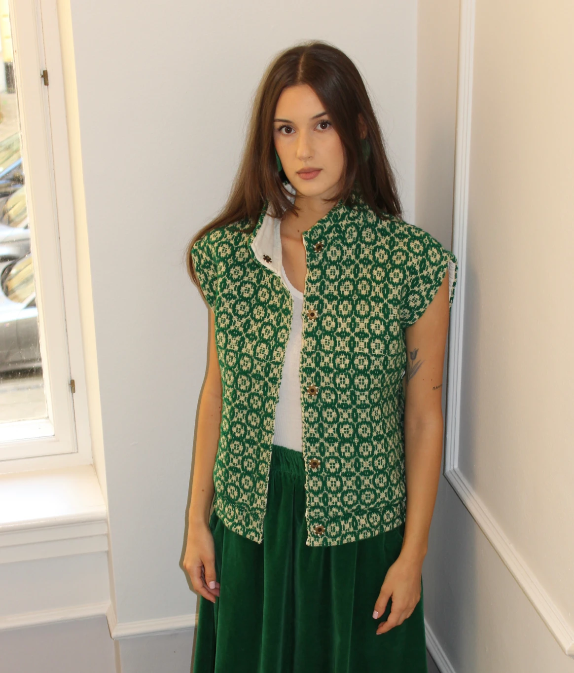 Hand woven wool vest