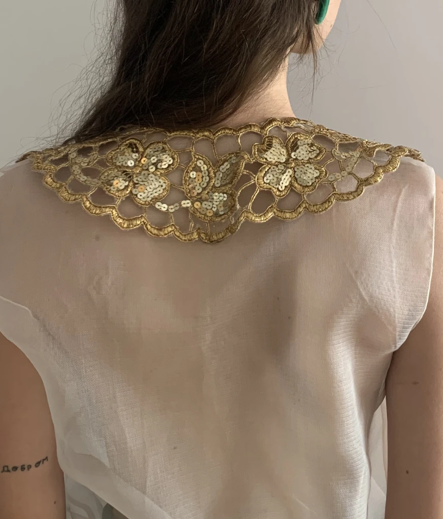 Organza top with golden collar - Image 4