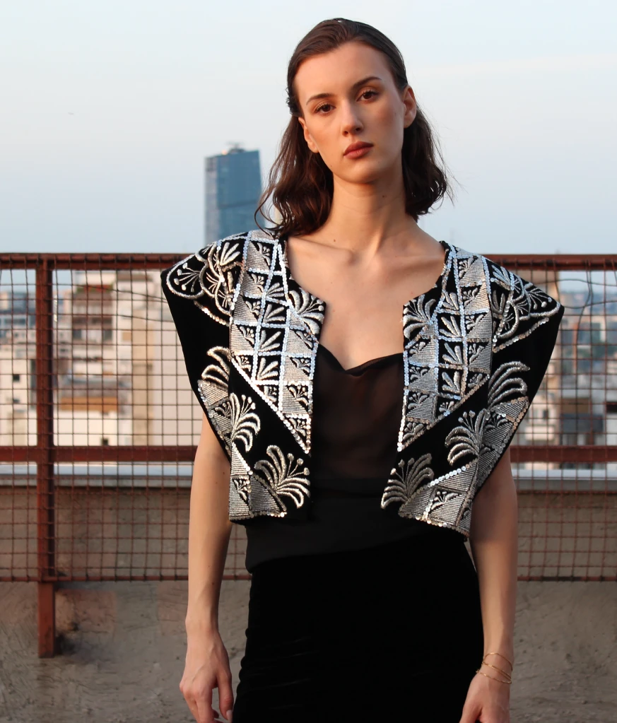 Top with silver sequins